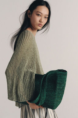 BOLSO SHOPPER RAFIA / Verde