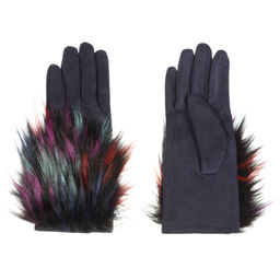 Перчатки с разноцветным мехом