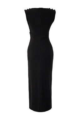 Siyah Duz Orme Sandy Maxi Astarl? Mezuniyet/Balo Elbise - Trendyolmilla фото 3