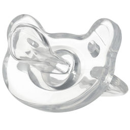 Соска - пустышка цельносиликоновая ортодонтическая Крошка Я «Мишка», от 0 мес., прозрачный