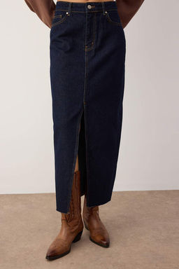 TRENDYOLMILLA Siyah More Sustainable Y?rtmacl? Maxi Denim Etek TWOSS23ET00290 фото 21