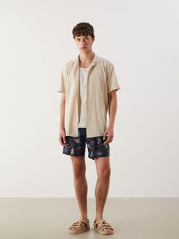 K?sa Boy Desenli Erkek Deniz ?ortu