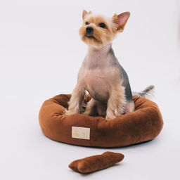 Лежанка с косточкой, 45х35х11 см, коричневая - Пушистое счастье фото 8