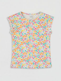 Bisiklet Yaka Bask?l? K?z ?ocuk Atlet 2li