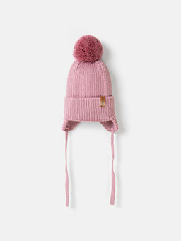 Шапка из смесовой шерсти Пудра на завязках