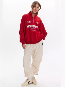 Свитшот с воротником на молнии