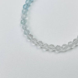 Браслет из Горного Хрусталя и Аквамарина градиент 17 см +