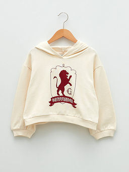 Kap??onlu Harry Potter Bask?l? Uzun Kollu K?z ?ocuk Sweatshirt