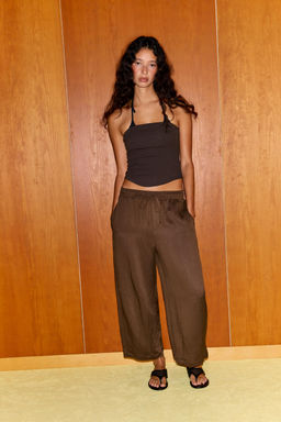 PANTAL?N PIJAMERO BALLOON / Marr?n chocolate