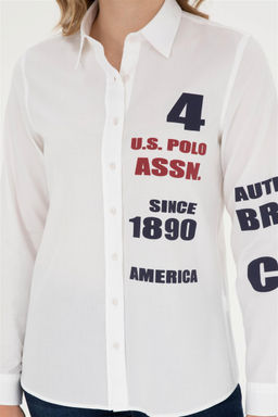 U. S. Polo Assn / Женская белая рубашка с длинным рукавом - U.s. polo assn фото 6