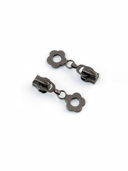 Бегунок для металлической молнии, №5, «Цветок», 10 шт., цвет чёрный никель