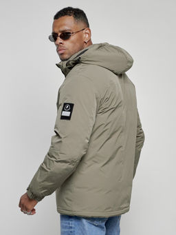 Куртка спортивная мужская зимняя с капюшоном серого цвета 8360Sr - Wonderrman фото 10