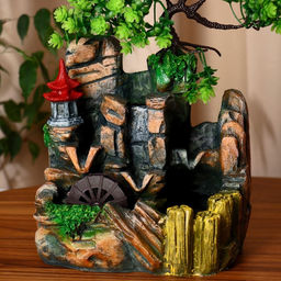 Фонтан настольный «Фонарик у пруда», 16×17×27 см, с подсветкой, без шарика