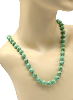 Бусы из бирюзы иранской имитация шарик 8мм, 60см