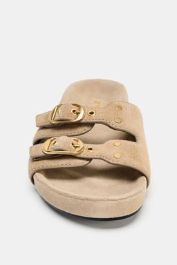 SPLIT SUEDE BUCKLE SANDALS - Zara фото 13
