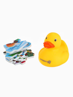 Макси-пазлы, новогодний набор игрушек, 10 деталей, с резиновой уточкой для купания