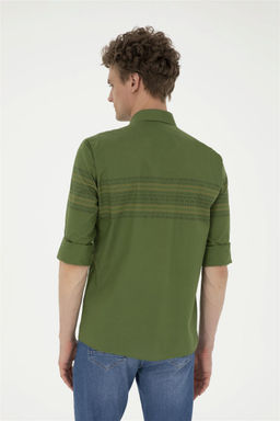 U. S. Polo Assn / Мужская зеленая рубашка с длинным рукавом - U.s. polo assn фото 5