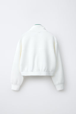 SUDADERA RIB CREMALLERA VIVOS CONTRASTE / Crudo claro - Zara фото 4