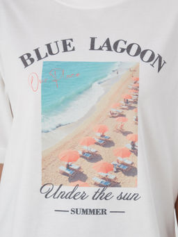 Футболка женская белая с принтом blue lagoon - Mark formelle фото 5
