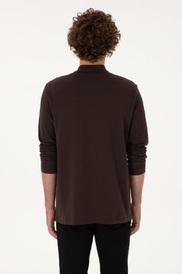 Erkek Koyu Kahverengi Basic Sweatshirt Sepette S_rpriz _ndirim