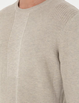 Kum Melanj Slim Fit Bisiklet Yaka Y_n Kar___ml_ Triko Kazak - Pierre cardin фото 7