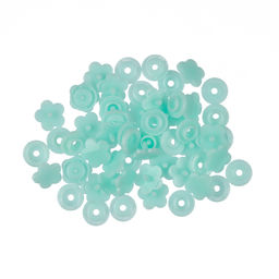 Кнопка Micron POM-12 FL Кнопки пластиковые пластик d 12 мм 15 шт. № 011 бирюза