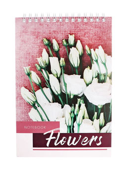 Цена за 5 шт. Блокнот А5, 60 листов в клетку, на гребне, обложка мелованный картон, блок 60г/м2, МИКС