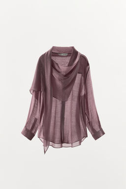 CAMISA PA?UELO ZW COLLECTION / Lila - Zara фото 7