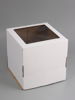 Коробка для торта, кондитерская, белая, с окном 30 х 30 х 30 см Набор 5 шт