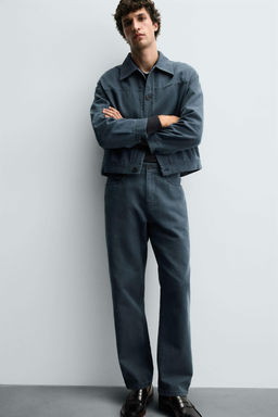 WASHED STRAIGHT-LEG TROUSERS