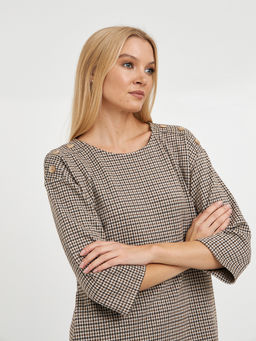 платье в клетку с декоративным элементом - Glenfield фото 5