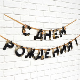 Цена за 2 шт. Гирлянда на ленте «С Днем Рождения», 250 см.