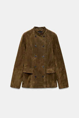 FITTED 100% SUEDE LEATHER JACKET - Zara фото 11
