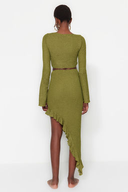 Plaj Giyim Beyaz Dokuma F?rf?rl? Bluz-Etek Tak?m TBESS23AU00040 - Trendyolmilla фото 15