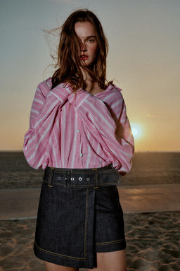 FALDA PANTAL?N Z1975 CRUZADA CINTUR?N / Azul - Zara фото 3