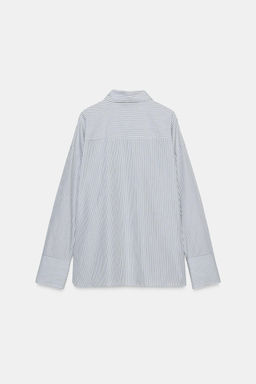 STRIPED POPLIN SHIRT WITH SCARF DETAIL - Zara фото 7