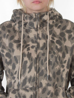 869-3 BEIGE/LEOPARD Костюм спортивный зимний женский (95% хлопок, 5% полиэстер)