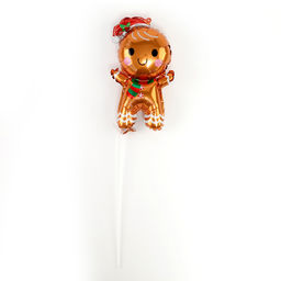 Цена за 5 шт. Воздушный шар фольгированный 16" «Пряничный человечек»