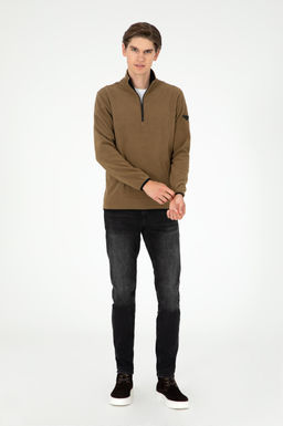 Мужской базовый свитшот цвета хаки Неожиданная скидка в корзине - U.s. polo assn фото 4