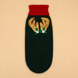 Свитер для животных Рога удачи, размер XL (ДС 40 см, ОШ 34, ОГ 32-51), зелёный - Пижон фото 10