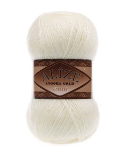 Ангора голд сим (Angora gold sim) пряжа Alize 20%шерсть 5%метанит 75%акрил 5х100г/500м