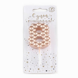 Свеча в торт на шпажке «Соты», цифра 8, 7 см, шампань