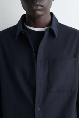 CAMISA MEZCLA DE ALGOD?N CEPILLADO RELAXED FIT - H&m фото 9