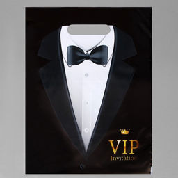 Цена за 50 шт. Пакет подарочный «Смокинг VIP», полиэтиленовый, с вырубной ручкой, 30×40 см, 50 мкм