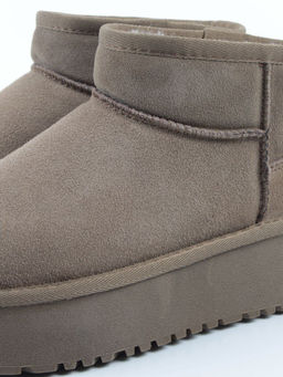 04-PF8520-6 KHAKI Угги женские (натуральная замша, 100% шерсть)