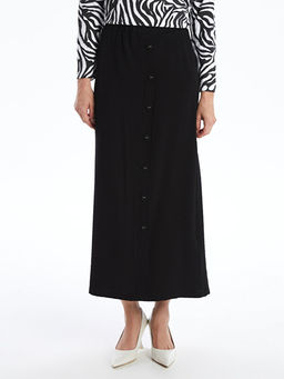 Beli Lastikli Keten G?r?n?ml? Kad?n Etek