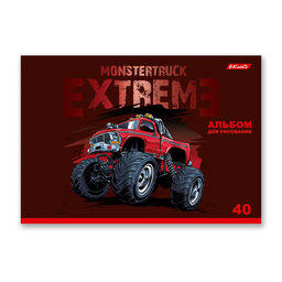 Светоч 40АЛСК4_3_3_9 Альбом для рисования, глянц.ламинация, 100 г/м2 A4 29 х 20.5 см 40 л. 5 шт. на скобе 000225 Монстр-машина