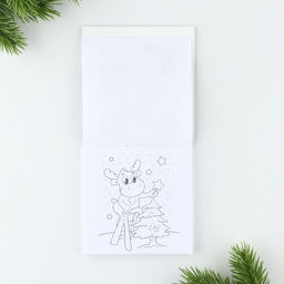 Подарочный набор новогодний, блокнот-раскраска и восковые мелки С новым годом