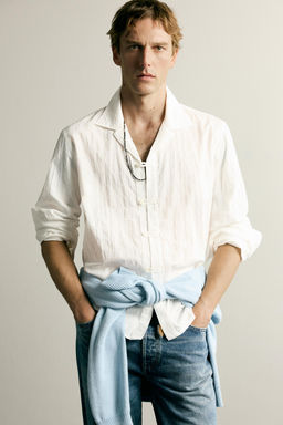 CAMISA RELAXED FIT ALAMARES TEJIDO / Blanco - Zara фото 6