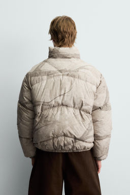 ABSTRACT PRINT PUFFER JACKET - Zara фото 3